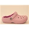 CROCS 203591 5BX CLASSIC LINED CLOG ciabatta sabot donna in resina rosa con pelo