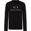 AX ARMANI EXCHANGE T-shirt Manica Lunga Uomo Armani AX Logo 8NZTCH 1200 Nero