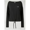 EA7 EMPORIO ARMANI T-SHIRT DONNA EMPORIO ARMANI EA7 3ZTT52 1200 COTONE STRETCH MANICA LUNGA NERO