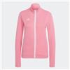 ADIDAS Felpa Donna Adidas in Acetato Full Zip Sport Logo HC5082 Rosa