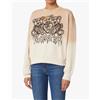 DISCLAIMER Felpa Donna Disclaimer Cotone Garzato Girocollo Fashion 53221 Beige
