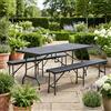 LIF Tavolo da Giardino Set Birreria Tavolo + 2 Panche 180x75x74 cm Antracite LIF