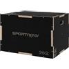 DecHome Box Jump Pliometrico a 3 Altezze in Legno Antiscivolo Nero DHA9336