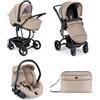 Cam Taski Sport Passeggino Trio 0-22 Kg Carrozzina Seggiolino Auto i-Size Beige