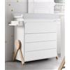 Micuna Fasciatoio neonato Cassettiera Vaschetta bagnetto Bianco Naturale - Swing