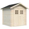 BricoShop24 Casetta in Legno Grezzo 19 mm 200x200 cm Blockhouse Porta Doppia