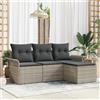 vidaXL Set di divani 4 pz polyrattan Divano giardino Posti sedere esterno vidaXL