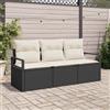 vidaXL Set di divani 3 pcs polyrattan Divano giardino Posti sedere esterno vidaXL