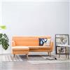 vidaXL Divano a L Rivestimento Tessuto Arancione Sdraio Sofa Arreddo Salotto vidaXL