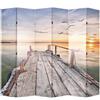 vidaXL Legno Abete Paravento Pieghevole Stampa Lago 200x170cm Separè Divisorio vidaXL