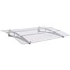 vidaXL Pensilina Porta Argento Trasparente Policarbonato Tettoia 120/150x90 cm vidaXL