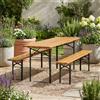 VivaGarden Tavolo da Giardino Set Birreria Tavolo + 2 Panche 220x70 cm Verde