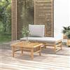 vidaXL Set Salotto da Giardino 3pz con Cuscini Grigio Chiaro Bambù vidaXL