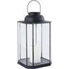 VivaGarden Lanterna Palermo Piccola in Vetro e Acciaio cm 27x27x49,5 h Antracite