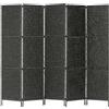 vidaXL Paravento 4 Pannelli Nero 193x160 cm Giacinto d'Acqua Divisorio Stanza vidaXL
