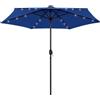 vidaXL Ombrellone con Luci a LED Palo Alluminio 270 cm Bianco Sabbia Parasole vidaXL