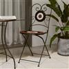 vidaXL Set 2 pz Sedia Bistro in Ferro da Giardino Esterno con Mosaico Blu/Bianco vidaXL