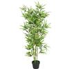 vidaXL Bambù Artificiale con Vaso 120 cm Verde Piante Fiori Finti Arredo Casa vidaXL