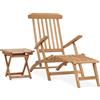 vidaXL Legno di Teak Sedia a Sdraio con Poggiapiedi Prendisole Modelli Diversi vidaXL
