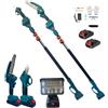 STARLINXI Kit Potatura Motosega 6"Forbice Faro 2 Batteria 48V Asta Telescopica