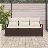 vidaXL Set di divani 3 pcs polyrattan Divano giardino Posti sedere esterno vidaXL