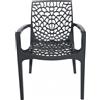 Grandsoleil Sedia per Esterni Impilabile Braccioli 80x52x51 cm Antracite Gruvyer
