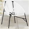 vidaXL Sedia da Uovo da Giardino in Polyrattan Nero e Bianco sedia uovo vidaXL