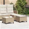 vidaXL Sgabelli Giardino con Cuscini 4pz Beige 55x55x36 cm Polyrattan vidaXL