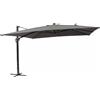 VivaGarden Ombrellone da Giardino Decentrato 3,95x3,95 mt Alluminio Grigio Scuro