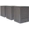 vidaXL Compostiera per Giardino 300L/600L/900L Contenitore Rifiuti Organici Rattan Plas
