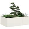 vidaXL Fioriera Bianca 120x80x40 cm in Acciaio vaso per piante vidaXL