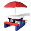 vidaXL Giardino tavolo da picnic panchina esterno con parasole per bambini vidaXL