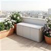 TERRY Cassapanca contenitore Baule da esterno in Resina 140x54x57 cm Grigio