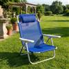 VivaGarden Spiaggina Pieghevole Reclinabile Alluminio/Textilene 53x62x77 cm Blu