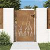 vidaXL Cancello da Giardino 100x175 cm in Acciaio Corten Design Erba cancello vidaXL