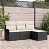 vidaXL Set Divano da Giardino con cuscino 4 pz polyrattan Posti sedere esterno vidaXL