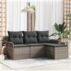 vidaXL Set Divano da Giardino con cuscino 4 pz polyrattan Posti sedere esterno vidaXL