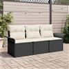 vidaXL Set di divani 3 pz polyrattan Divano esterno Posti sedere giardino vidaXL