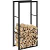 vidaXL Rastrelliera per Legna da Ardere Nera 110x30x61 cm in Acciaio vidaXL