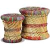 vidaXL Set Sgabelli 2 pz in Bambù con Dettagli Chindi Multicolore Sedie Sedute vidaXL