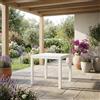 VivaGarden Tavolo da Giardino Quadrato Resina Effetto Doghe 80x80 cm Bianco Bali