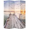 vidaXL Legno Abete Paravento Pieghevole Stampa Lago 200x170cm Separè Divisorio vidaXL