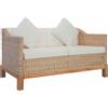 vidaXL Divano a 2 Posti con Cuscini in Rattan Naturale Sofa Arredo Salotto vidaXL