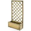 Grigliato Con Fioriera In Legno Di Pino Impregnato In Autoclave cm 75 x 30 x 180