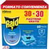 Raid Piastrine Antizanzare 60 Piastrine Inodore per Zanzare Comuni e Tigre Fino
