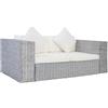 vidaXL Set Divani in Rattan Naturale Sofa 2+3 Posti con Cuscini Casa Salotto vidaXL