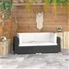 vidaXL 2x Poltrone Modulari ad Angolo con Cuscini Polyrattan Marrone Sedie vidaXL