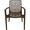 Grandsoleil Sedia per Esterni Impilabile Braccioli 80x52x51 cm Moka Gruvyer