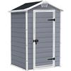 KETER Casetta da Giardino 1 anta Plastica 128x94x196 cm Grigio/Nero