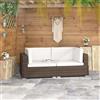 vidaXL 2x Poltrone Modulari ad Angolo con Cuscini Polyrattan Marrone Sedie vidaXL